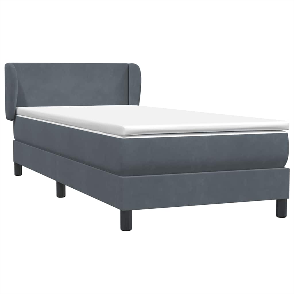 Thumbnail - vidaXL Boxspringbett mit Matratze Dunkelgrau 80x220 cm Samt