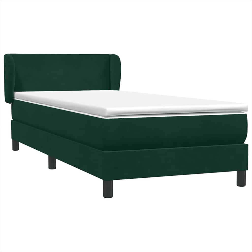 vidaXL Boxspring met matras fluweel donkergroen 80x220 cm groen, foto 3