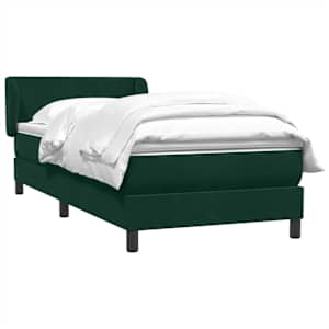 Box spring postel s matrací tmavě zelená 80x220 cm samet - obrázek 4