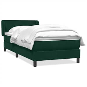Box spring postel s matrací tmavě zelená 80x220 cm samet - obrázek 1