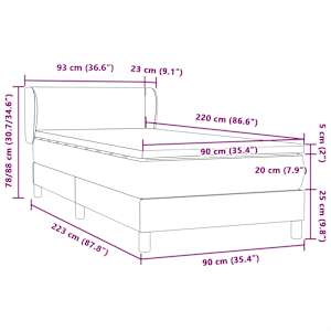 Box Spring Postel s matrací Světle šedá 90x220 cm Samet - obrázek 12