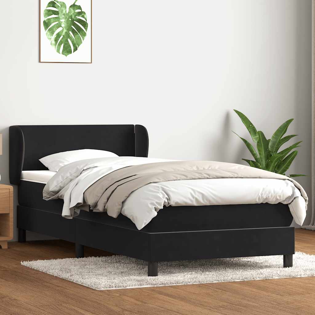 Thumbnail - vidaXL Boxspringbett mit Matratze Schwarz 90x220 cm Samt