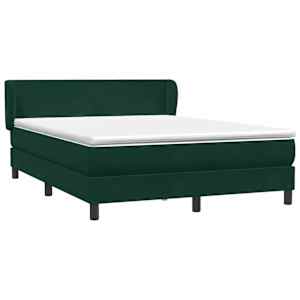 Box spring postel s matrací tmavě zelená 160x220 cm samet - obrázek 2