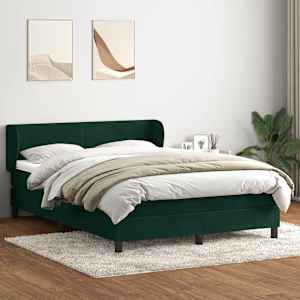 Box spring postel s matrací tmavě zelená 160x220 cm samet - obrázek 3