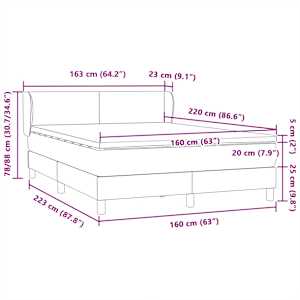 Box spring postel s matrací tmavě zelená 160x220 cm samet - obrázek 12
