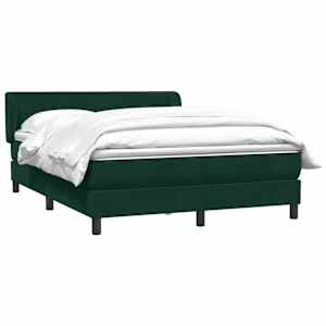Box spring postel s matrací tmavě zelená 160x220 cm samet - obrázek 4