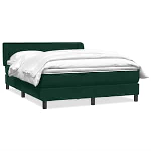 Box spring postel s matrací tmavě zelená 160x220 cm samet - obrázek 1