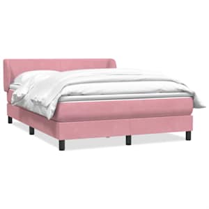 Box spring postelja z vzmetnico roza 160x220 cm žamet