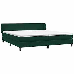 Postel Box Spring s matracemi tmavě zelená 180x220 cm samet - obrázek 2