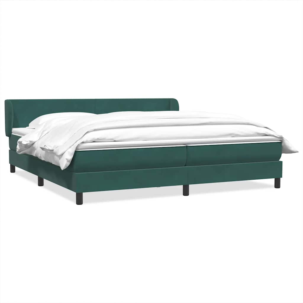 vidaXL Boxspringbett mit Matratzen Dunkelgrün 180x220 cm Samt