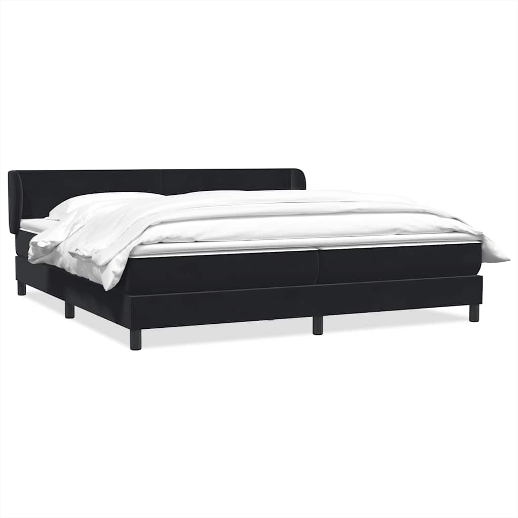 vidaXL Boxspringbett mit Matratzen Schwarz 200x220 cm Samt