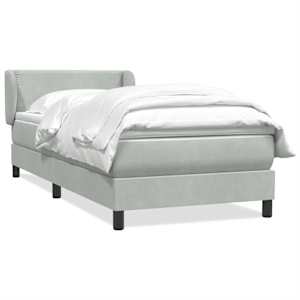 Box spring postel s matrací světle šedá 80x210 cm samet - obrázek 2
