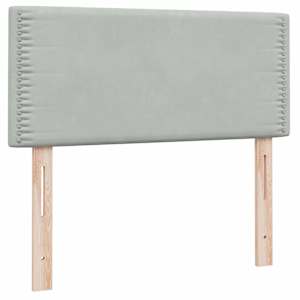 Box spring postel s matrací světle šedá 80x210 cm samet - obrázek 7