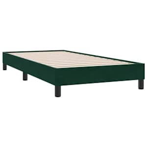 Box spring postel s matrací tmavě zelená 90x210 cm samet - obrázek 5