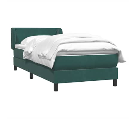 vidaXL Sommier &agrave; lattes de lit et matelas vert fonc&eacute; 100x210cm velours