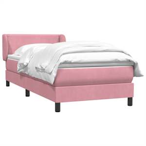 Box spring postel s matrací růžová 100x210 cm samet - obrázek 3