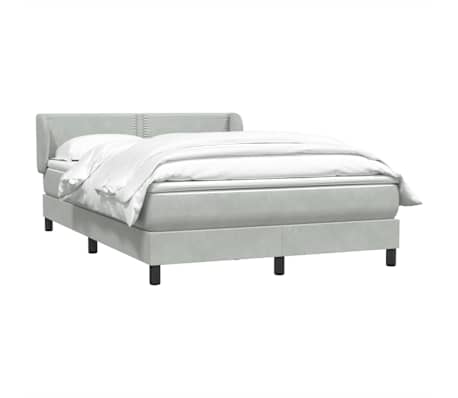 vidaXL Sommier &agrave; lattes de lit et matelas gris clair 140x210cm velours