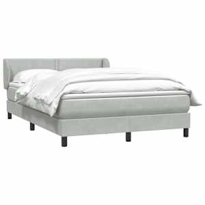 vidaXL Sommier &agrave; lattes de lit et matelas gris clair 140x210cm velours
