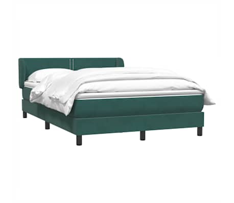 vidaXL Sommier &agrave; lattes de lit et matelas vert fonc&eacute; 140x210cm velours
