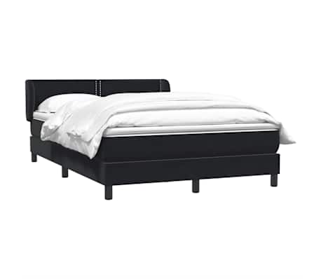 vidaXL kontinentalseng med madras 160x210 cm fl&oslash;jl sort