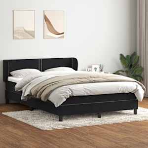 Box spring postel s matrací černá 160x210 cm samet - obrázek 1