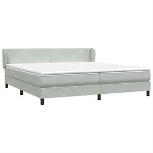 Postel Box Spring s matracemi světle šedá 180x210 cm samet - obrázek 4