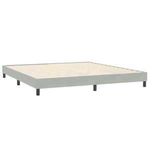 Postel Box Spring s matracemi světle šedá 180x210 cm samet - obrázek 5