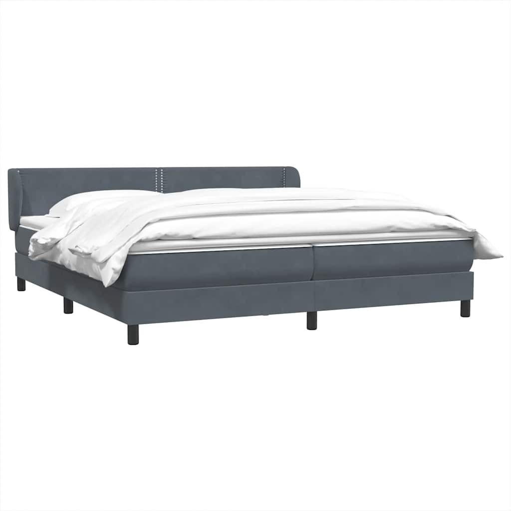 Thumbnail - vidaXL Boxspringbett mit Matratzen Dunkelgrau 180x210 cm Samt