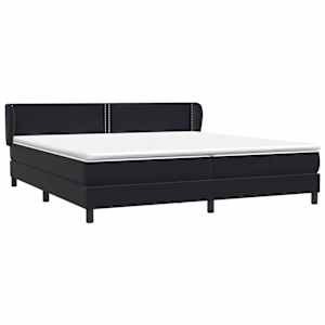 Postel Box Spring s matracemi černá 180x210 cm samet - obrázek 4