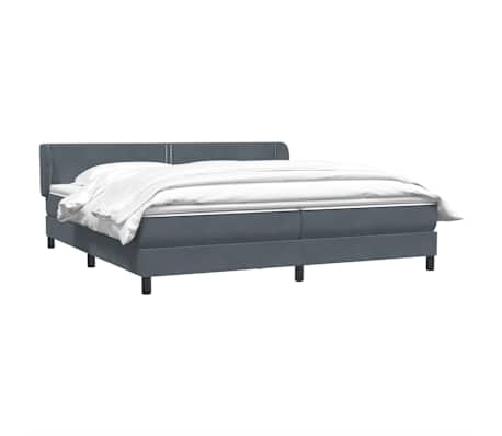 vidaXL Sommier &agrave; lattes de lit et matelas gris fonc&eacute; 200x210cm velours