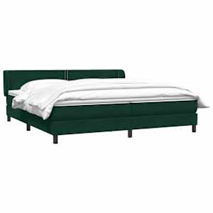 Box spring postel s matracemi tmavě zelená 200x210 cm samet - obrázek 3