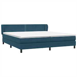Box spring postel s matracemi tmavě modrá 200x210 cm samet - obrázek 4