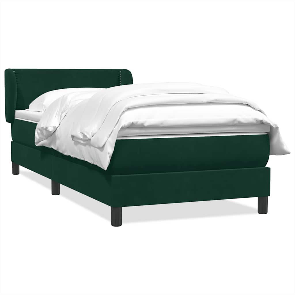 vidaXL Boxspring met matras fluweel donkergroen 80x220 cm groen, foto 3