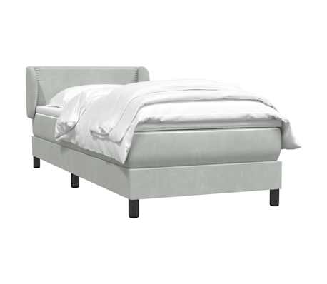 vidaXL Sommier &agrave; lattes de lit et matelas gris clair 90x220 cm velours
