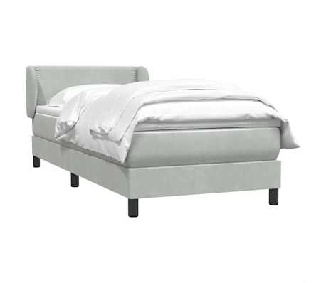 vidaXL Sommier &agrave; lattes de lit et matelas gris clair 100x220cm velours