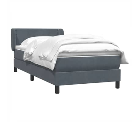 vidaXL Sommier &agrave; lattes de lit et matelas gris fonc&eacute; 100x220cm velours