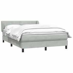 Box spring postel s matrací světle šedá 160x220 cm samet - obrázek 3