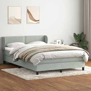 Box spring postel s matrací světle šedá 160x220 cm samet