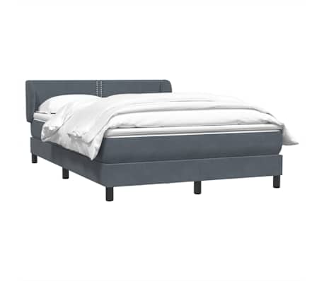 vidaXL Sommier &agrave; lattes de lit et matelas gris fonc&eacute; 160x220cm velours