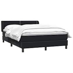 vidaXL Sommier &agrave; lattes de lit avec matelas noir 160x220 cm velours
