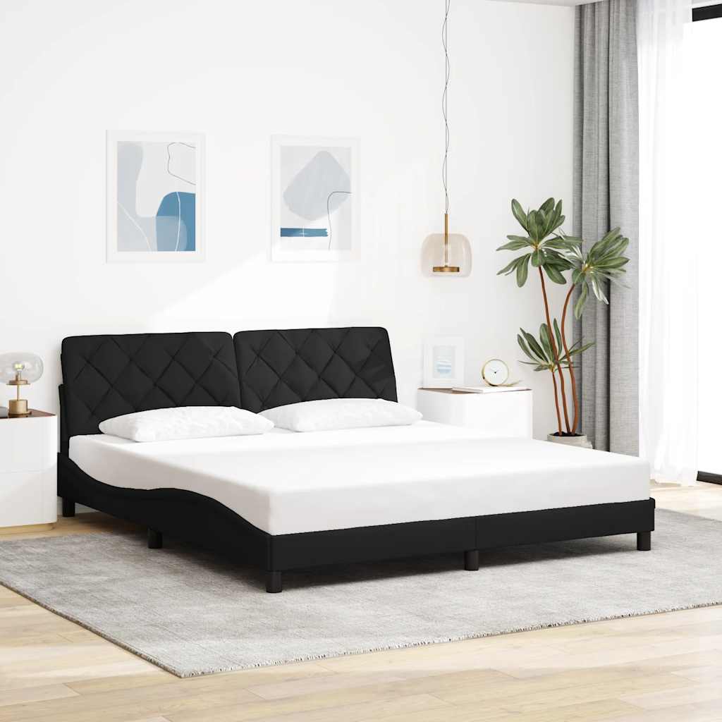 vidaXL Boxspringbett mit Matratze Schwarz 160x220 cm Samt