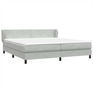Postel Box Spring s matracemi Světle šedá 180x220 cm samet - obrázek 4