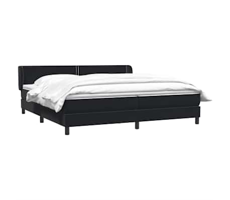 vidaXL Κρεβάτι Box Spring με στρώματα Μαύρο 180x220 cm Βελούδινο