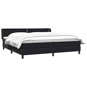 vidaXL Κρεβάτι Box Spring με στρώματα Μαύρο 180x220 cm Βελούδινο