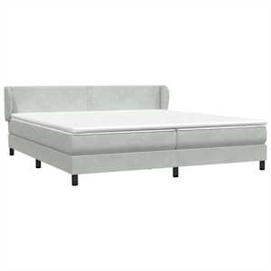 Postel Box Spring s matracemi světle šedá 200x220 cm samet - obrázek 4
