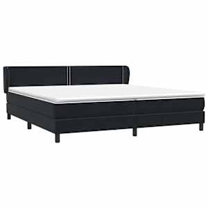 Postel Box Spring s matracemi černá 200x220 cm samet - obrázek 4