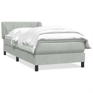 Box spring postel s matrací světle šedá 80x210 cm samet - obrázek 2