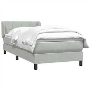 Box spring postel s matrací světle šedá 80x210 cm samet - obrázek 3