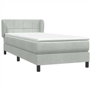 Box spring postel s matrací světle šedá 80x210 cm samet - obrázek 4