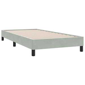 Box spring postel s matrací světle šedá 80x210 cm samet - obrázek 5